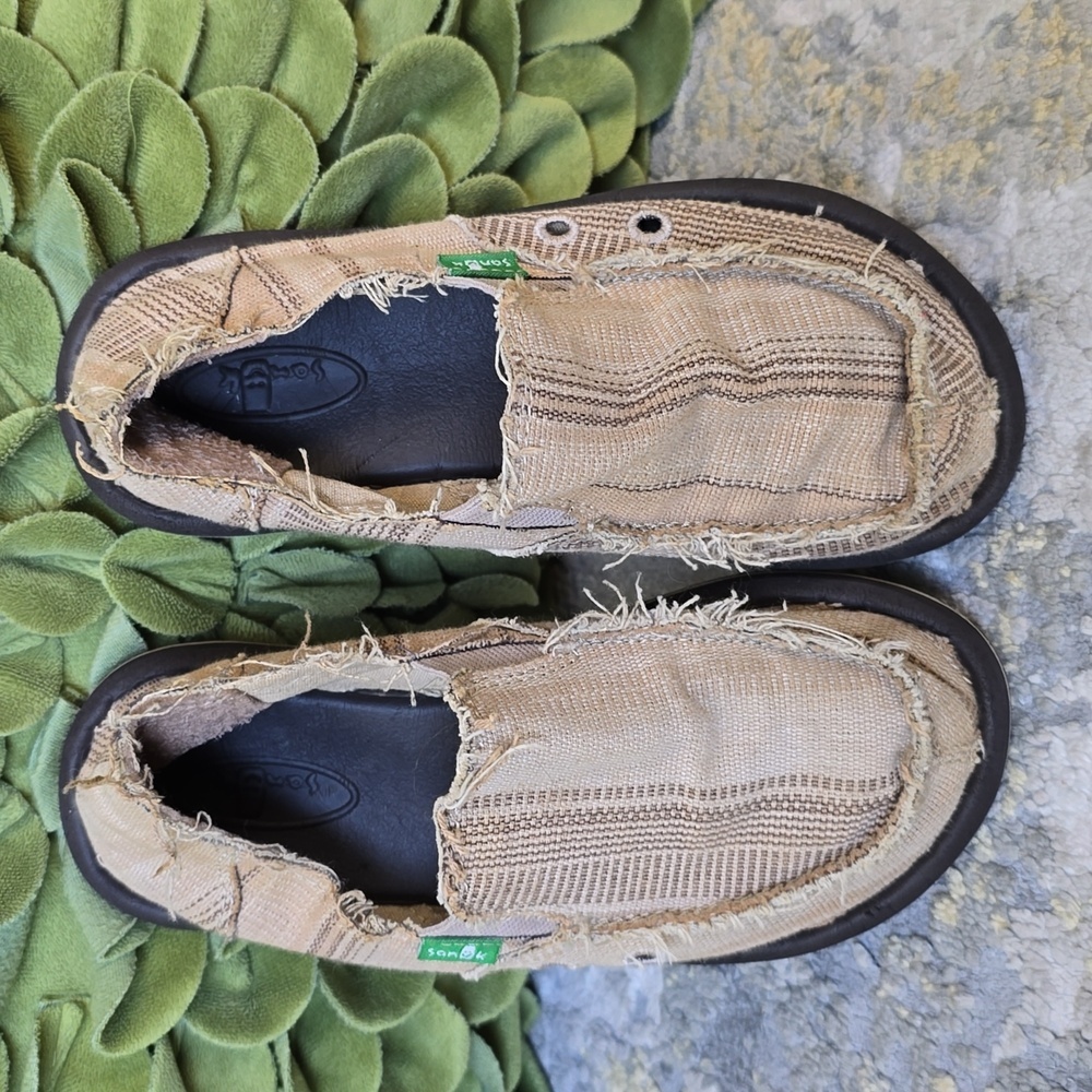 Sanuk Sidewalk Surfer Kids Slip Ons - Picture 1 of 9